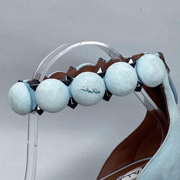 Alaia Bombe 90 Ankle-Strap Studded Suede Leather Sandals size 38 - Picture 8 of 15